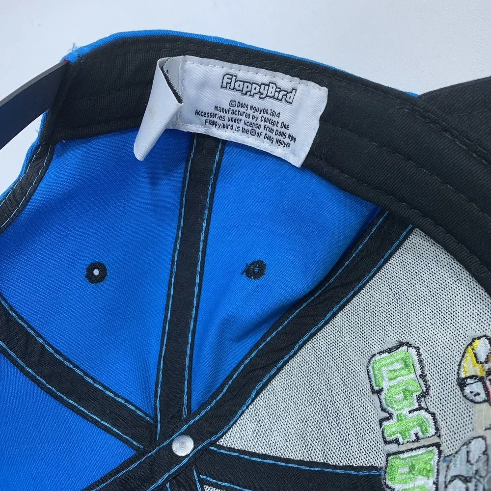 Get Ready Tap Tap Hat Flappy Bird Youth Kids Blue Black Adjustable Snapback Cap